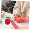 EXCEART 1roll Xmas Party Decorative Ribbon Faux Wire Edge for Christmas Crafts Wrapping and Festival Decorations Multi-use Easy to Cut Fade Resistant Yards Per view 2