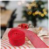 EXCEART 1roll Xmas Party Decorative Ribbon Faux Wire Edge for Christmas Crafts Wrapping and Festival Decorations Multi-use Easy to Cut Fade Resistant Yards Per view 3