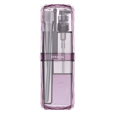Multifunctional Wash Cup Mouthwash Toothbrush Cup Portable Travel Bottle for Men and Women Suitable for Home Business Trip (Purple)