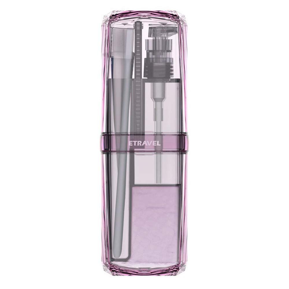 Multifunctional Wash Cup Mouthwash Toothbrush Cup Portable Travel Bottle for Men and Women Suitable for Home Business Trip (Purple)