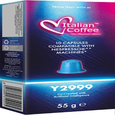 DELICITALY Pure Italian Food Italian Coffee pods compatible with Nespresso Original machines, Espresso capsules (100 Count (Pack of 1), Y2999)