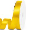 Quhora 1" x 100 Yards Satin Ribbon - Yellow Silk Ribbon with Spool - Ideal for Gift Wrapping, Floral Bouquets, Crafts, Wedding Party Decorations, Christmas and Sewing Projects view 1