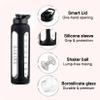 Asbirg 35 oz Glass Protein Shaker Bottle  BPA-Free, Leakproof Lid, Mixing Ball & Silicone Sleeve  Large Gym Shaker for Smoothies, Shakes & Pre-Workout  Black view 3