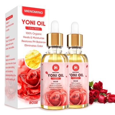 2 Pack Yoni Oil for Women - Organic Rose Feminine Oil, Feminine Deodorant - pH Balance - Eliminates Odor - Yoni Moisturizer, 100% Natural Yoni Essential Oil, 1 fl oz/pc (Rose)