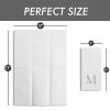 50-Pack Linen-Feel Mongrammed Napkins Paper, 12" x 17" Silver Foil Letter W Napkins Disposale, Initial Guest Towels For Wedding, Bathroom, Party, Baby Shower, Or Event view 3