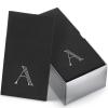 50-Pack Linen-Feel Mongrammed Napkins Black Paper, 12" x 17" Silver Foil Letter A Napkins Disposale, Initial Guest Towels For Wedding, Bathroom, Party, Baby Shower, Or Event view 1
