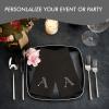 50-Pack Linen-Feel Mongrammed Napkins Black Paper, 12" x 17" Silver Foil Letter A Napkins Disposale, Initial Guest Towels For Wedding, Bathroom, Party, Baby Shower, Or Event view 2