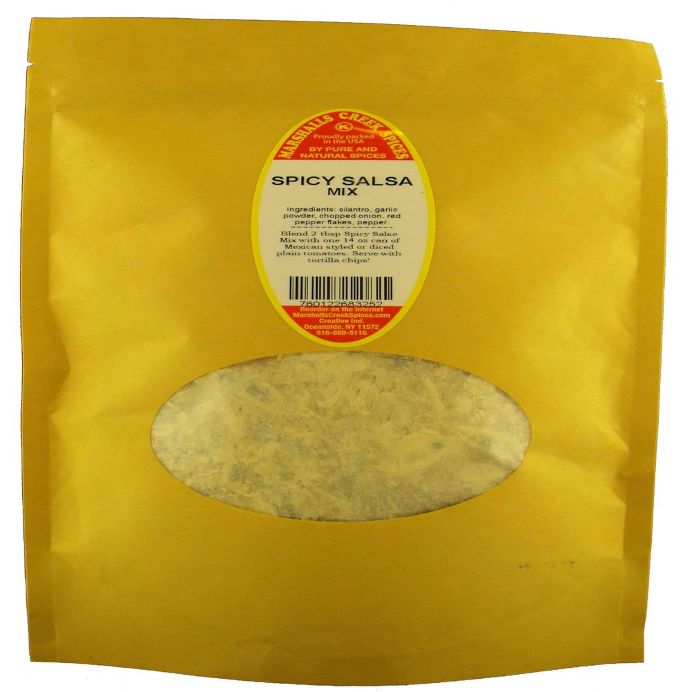 Marshalls Creek Spices SPICY SALSA SPICE MIX 10 oz. Kraft Stand Up Pouch ECO Friendly Recyclable Mailer