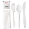 250 White Plastic Cutlery Packets - Knife Fork Spoon Napkin Salt Pepper Sets, Individually Wrapped Disposable Silverware view 2