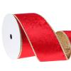 10 Yards Velvet Wired Ribbon 2.5 Inch Metallic Crushed Velvet Christmas Ribbon for Wrapping Christmas Tree DIY Crafts, Wreath Decoration, Bow Making (Red) view 1