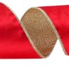 10 Yards Velvet Wired Ribbon 2.5 Inch Metallic Crushed Velvet Christmas Ribbon for Wrapping Christmas Tree DIY Crafts, Wreath Decoration, Bow Making (Red) view 2