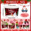 Domensi 100 Pcs Christmas Treat Snack Cups 12 oz Xmas Themed Paper Treat Food Snack Disposable Paper Bowls Holiday Ice Cream Bowls for Parties Merry Christmas Dessert Cups(Stylish) view 2