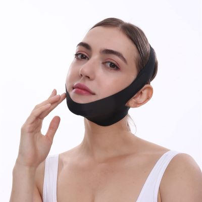 2pcs Snore Stopper Belt Anti Snoring Chin Strap Sleep Jaw Anti Snoring Chin Strap for Mouth Breather Snore Stopper Stop Snoring Device Snoring Solution Sleep Device for Men And Women,Black