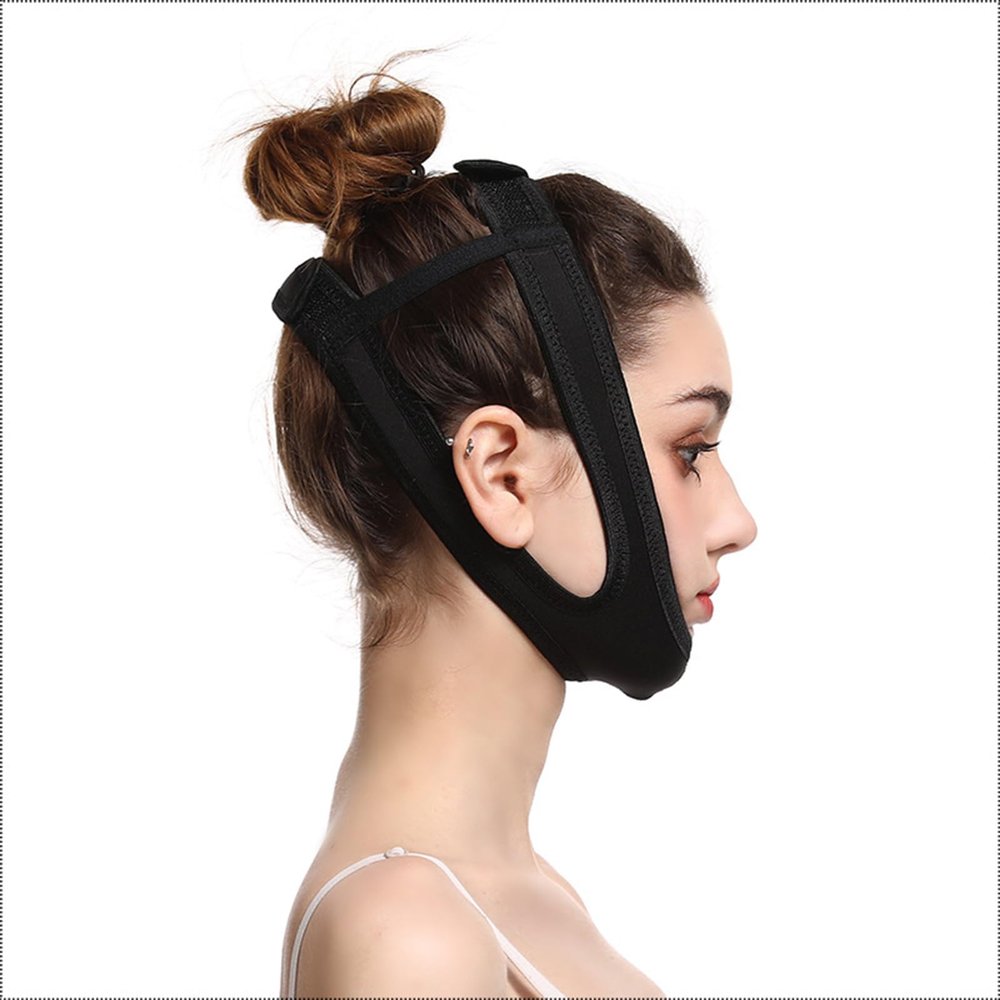2pcs Anti Snoring Chin Strap Anti Snoring Sleep Aid Solution for Men And Women Adjustable Effectively Reduce Snoring Stop Snore Device for Better Sleep,Black
