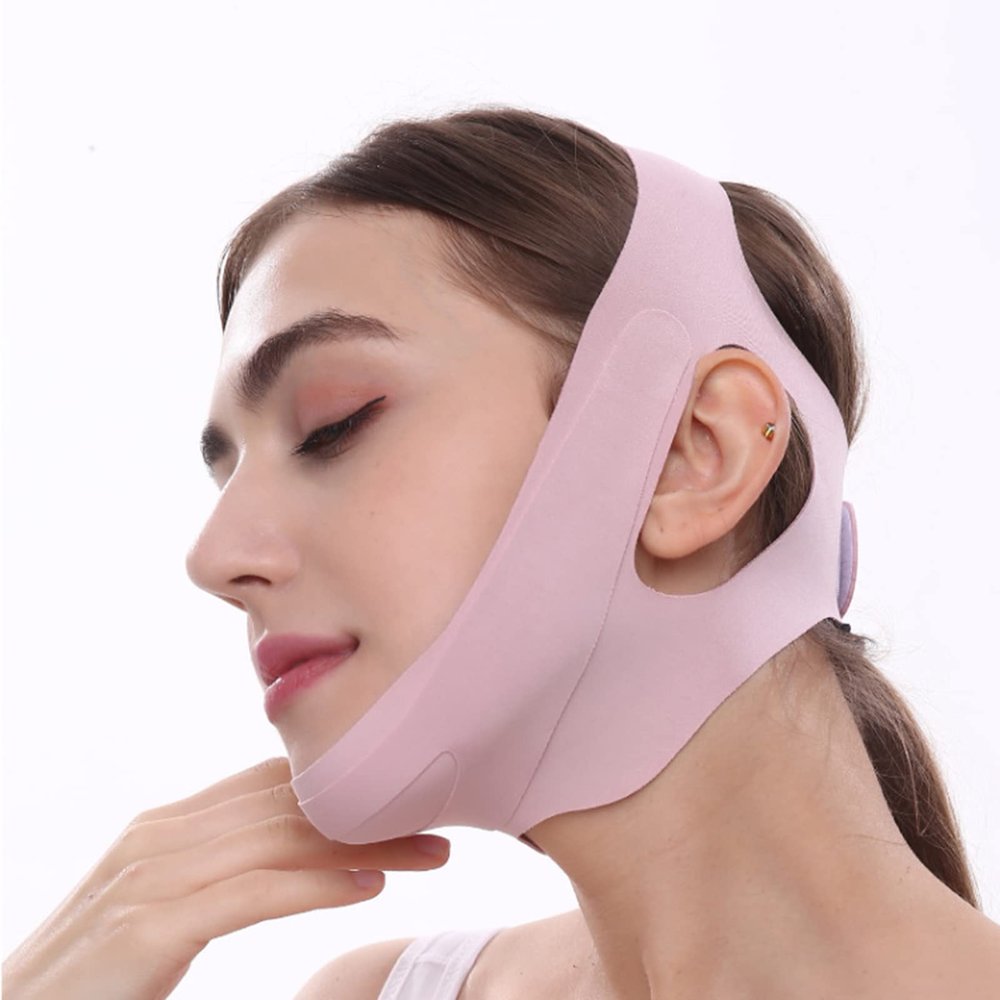 2pcs Anti Snore Devices Anti Snoring Chin Strap for Mouth Breather Adjustable And Breathable Effective Stop Snoring Snore Stopper Snoring Solution Sleep Device for Men And Women,Pink