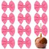 AIMUDI Hot Pink Satin Ribbon Bows with Twist Ties for Treat Bags 3.5" Pink Bows for Crafts Small Bows for Gift Wrapping Premade Bows for Cake Pop Candy Apples Gift Bags Wedding Baby Shower -24 Counts view 1