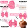AIMUDI Hot Pink Satin Ribbon Bows with Twist Ties for Treat Bags 3.5" Pink Bows for Crafts Small Bows for Gift Wrapping Premade Bows for Cake Pop Candy Apples Gift Bags Wedding Baby Shower -24 Counts view 3