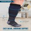Doctor's Select 3 Pairs Plus Size Compression Socks Wide Calf - Up to 6XL | 20-30 mmHg Plus Size Compression Socks for Women Wide Calves | Line Patterns 2 view 3