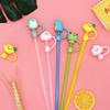 2Pcs Green Cute Frog Straw Tips Cover,Silicone Animals Straw Cover,Cartoon Straw Topper,Reusable Drinking Straw Cover,Dust Proof Straw Plugs for Straws Outdoor Home Kitchen Party Decor Straws(6-8 mm) view 2