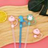 2Pcs Green Cute Frog Straw Tips Cover,Silicone Animals Straw Cover,Cartoon Straw Topper,Reusable Drinking Straw Cover,Dust Proof Straw Plugs for Straws Outdoor Home Kitchen Party Decor Straws(6-8 mm) view 4