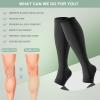 OUIVIAL 3 Pack Copper Compression Socks for Women&Men, 20-30mmHg Open Toe Knee High Support Socks for Varicose Vein,Running view 3