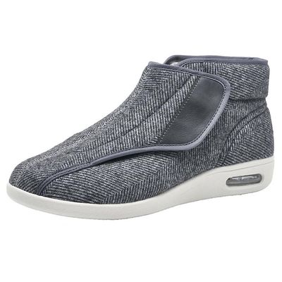 omcam Women's Wide Width Diabetic Slippers Adjustable Elderly Shoes Lightweight Ladies Edema Arthritis Swollen Feet Walking Shoes,Grey,8.5