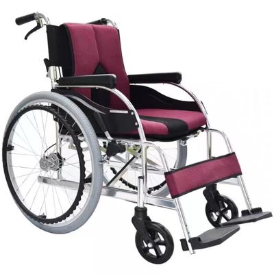 Adult Lightweight Self-propelled Lightweight Transport Mobile Wheelchair, Foldable Portable Travel Lightweight Transport Mobile Wheelchair with Handbrake (Color : C(Pneumatic tire))