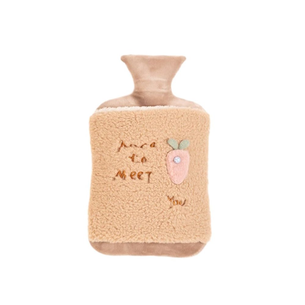 1L Large hot Water Bottle with Hands Pocket Cute Plush hot Water Bag Bed Warm Water Bottle for hot Compress and Warmth