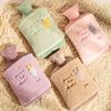 1L Large hot Water Bottle with Hands Pocket Cute Plush hot Water Bag Bed Warm Water Bottle for hot Compress and Warmth view 3