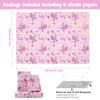AircooL Baby Girl Wrapping Paper For Kids Girls, 6 Sheets Stroller Baby Socks Nipple Balloons Designs 20 x 28 inch Birthday Wrapping Paper for Baby Shower Birthday Kindergarten Newborn view 2