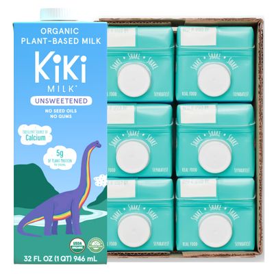 Kiki Milk Plant Based Milk - Organic Unsweetened Kiki Milk - Calcium & Magnesium Source - Gluten Free, Gum Free, GMO Free, Dairy Free, Soy Free, Glyphosate Free - Shelf Stable - (32 oz  Pack of 6)