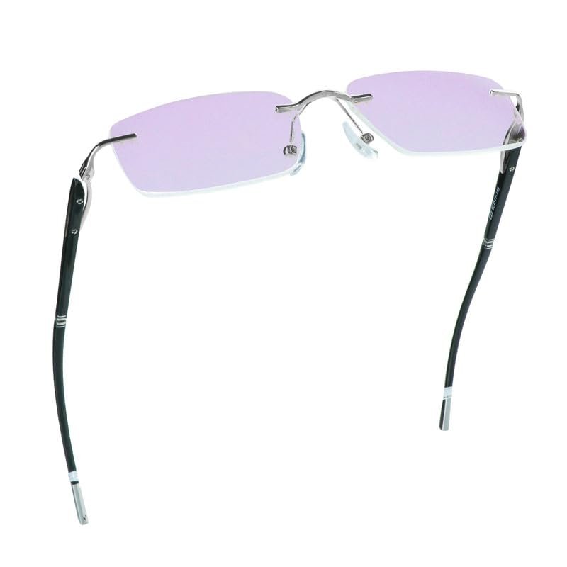 LifeArt Blue Light Blocking Glasses, Computer Reading Glasses, Anti Blue Rays, Reduce Eyestrain, Stylish for Men and Women(Silver,+3.00 Magnification)