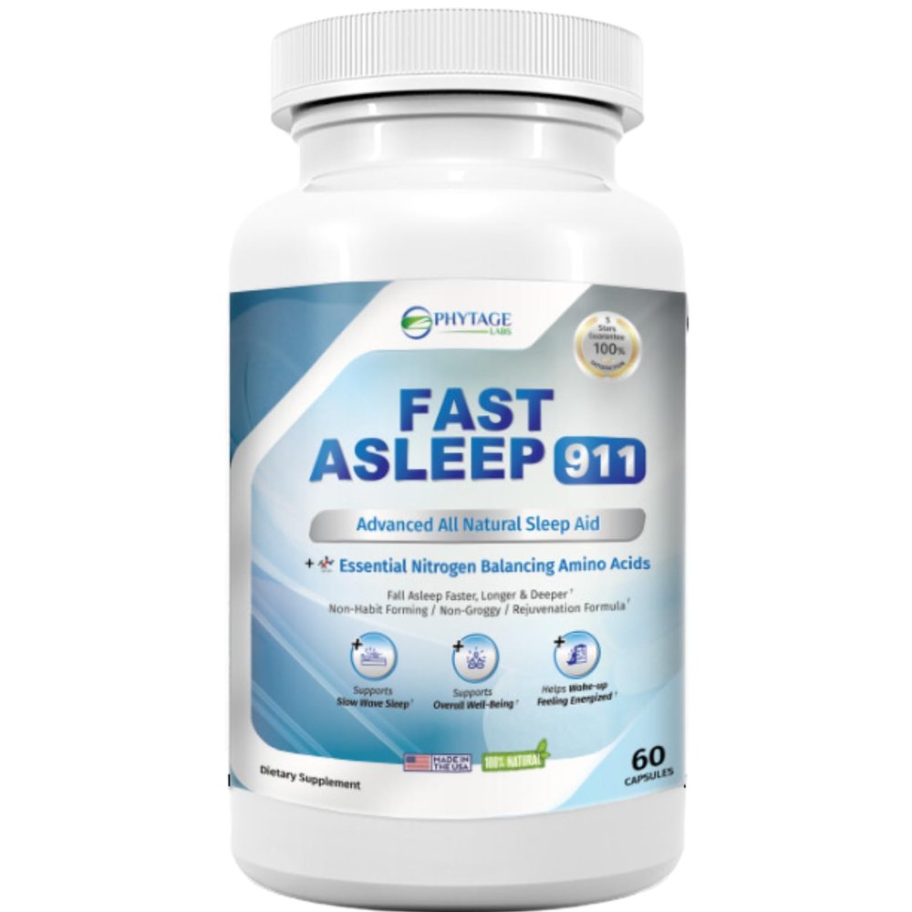 Fast Asleep 911 Nighttime Routine Supplement with Melatonin & Goji Berries Plant-Based, Non-Habit Forming Formula 60 Capsules