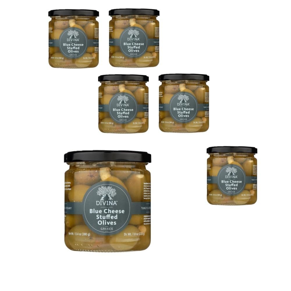 Divina Blue Cheese Stuffed Olives, 7.8 OZ , 6 Pack