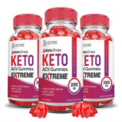 Justified Laboratories (3 Pack Keto Drops Keto ACV Gummies Extreme 2000MG Keto Drops Keto Gummies Advanced Formula Apple Cider Vinegar with Pomegranate Beet Juice Powder B12 Vegan Non GMO 180 Gummys