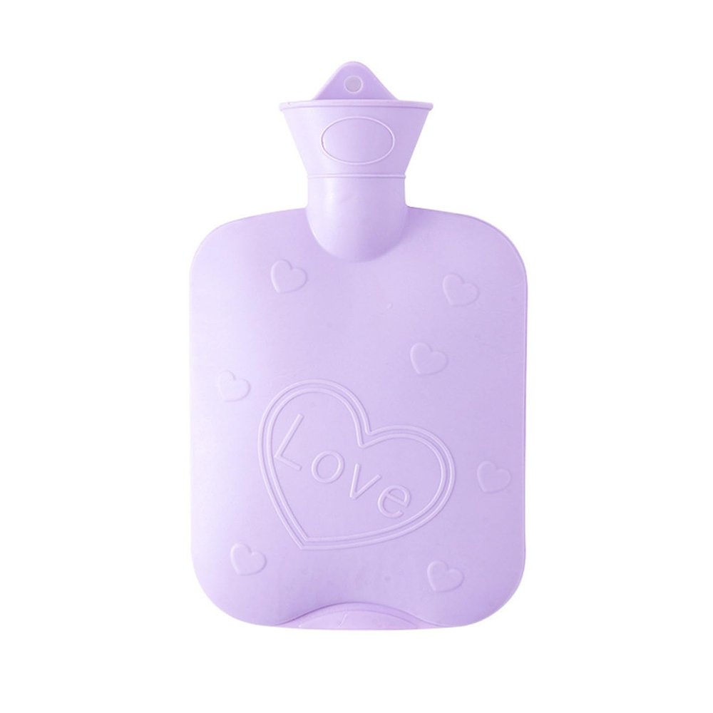 2pcs Winter Hot Water Bottles, 1000ml Natural Rubber,Hand and Foot Warmer,Portable Hot Water Bag for Hot Compress and Heat Therapy, Cold Compress in Summer,Purple