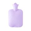 2pcs Winter Hot Water Bottles, 1000ml Natural Rubber,Hand and Foot Warmer,Portable Hot Water Bag for Hot Compress and Heat Therapy, Cold Compress in Summer,Purple view 1