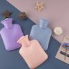 2pcs Winter Hot Water Bottles, 1000ml Natural Rubber,Hand and Foot Warmer,Portable Hot Water Bag for Hot Compress and Heat Therapy, Cold Compress in Summer,Purple view 4