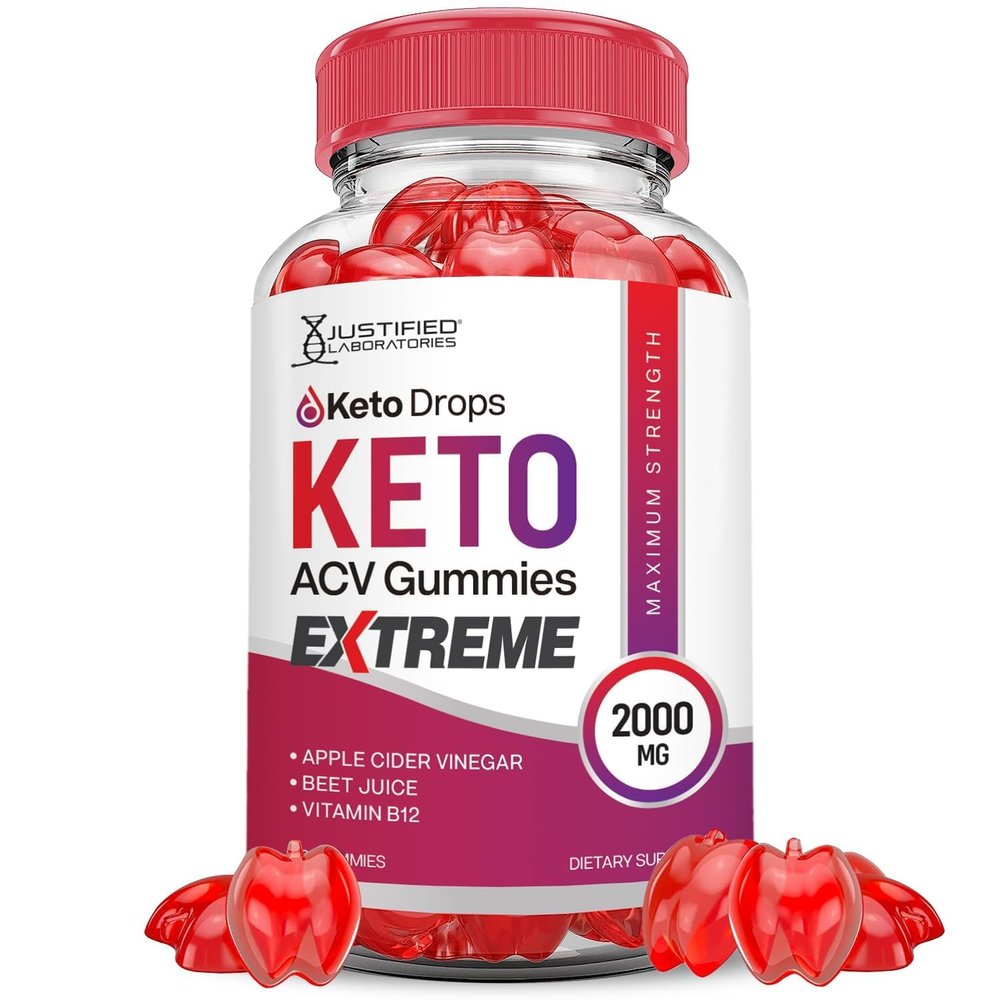 Justified Laboratories Keto Drops Keto ACV Gummies Extreme 2000MG Keto Drops Keto Gummies Advanced Formula Apple Cider Vinegar with Pomegranate Beet Juice Powder B12 Vegan Non GMO 60 Gummys