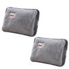 2pcs Hand Warmers Rechargeable Portable, Cute Bear Thick Hot Water Pouch for Winter Women Men Use, Couple's Magic Hot Water Bottle,Grey view 1