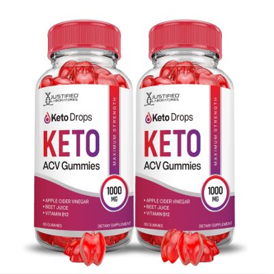 Justified Laboratories (2 Pack Keto Drops Keto ACV Gummies Advanced Formula 1000MG Formulated with Pomegranate Beet Juice Powder B12 Vegan Non GMO 120 Gummys