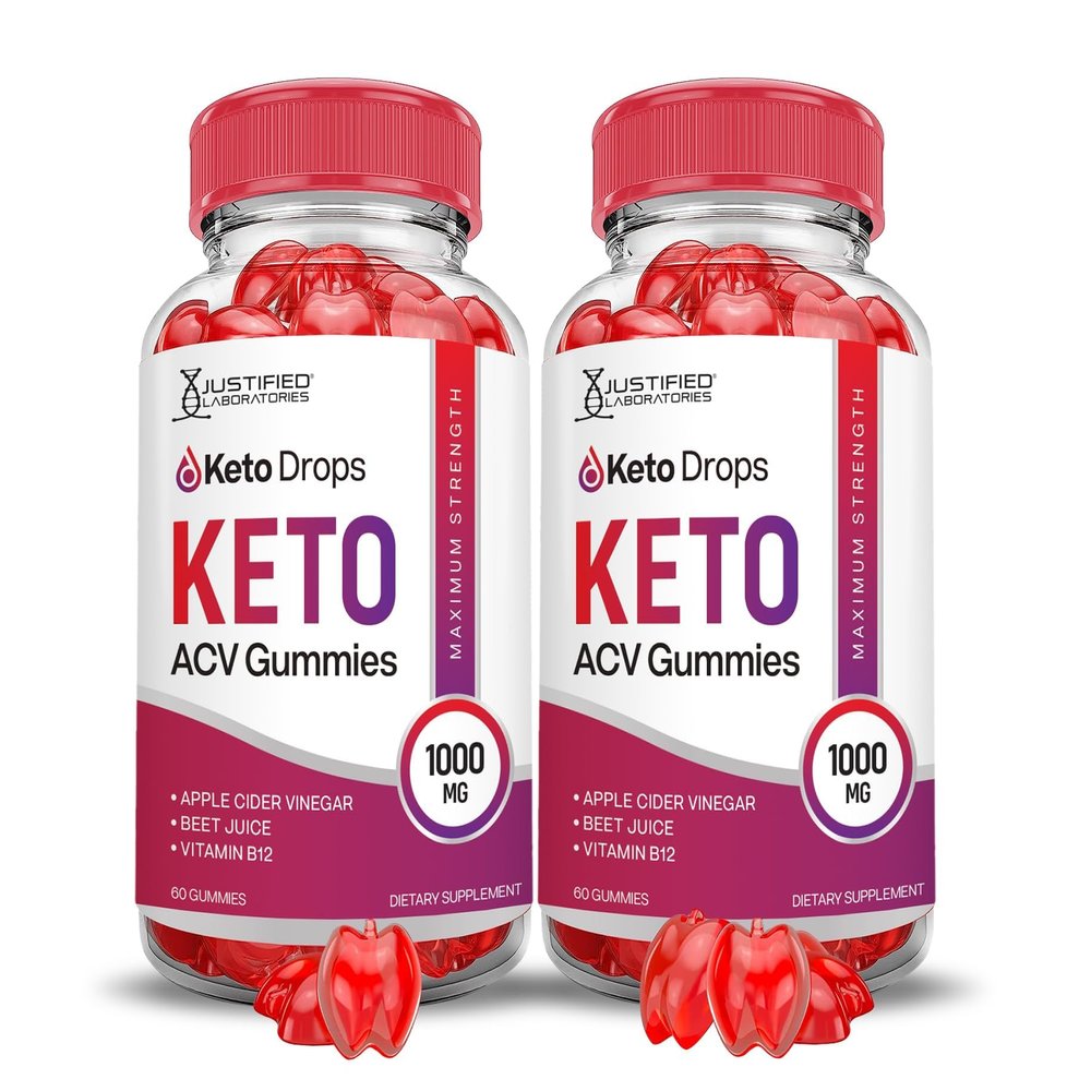 Justified Laboratories (2 Pack Keto Drops Keto ACV Gummies Advanced Formula 1000MG Formulated with Pomegranate Beet Juice Powder B12 Vegan Non GMO 120 Gummys