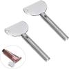 2Pcs Silver Stainless Steels Metal Tube Squeezer Keys Salon Toothpaste Tube Squeezers Toothpaste Roller view 1