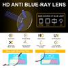 Yiwaeye 3 Pack Half Moon Reading Glasses Anti Blue Light UV, Half Frame Semi Lens Slim Spring Hinge Readers with Case for Men Women Black/Gunmetal/Red +1.25 view 2