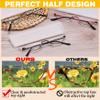 Yiwaeye 3 Pack Half Moon Reading Glasses Anti Blue Light UV, Half Frame Semi Lens Slim Spring Hinge Readers with Case for Men Women Black/Gunmetal/Red +1.25 view 3