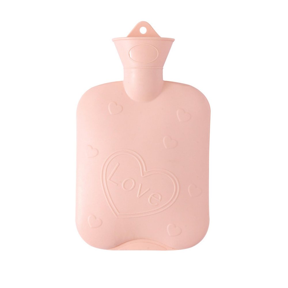 2pcs Winter Hot Water Bottles, 1000ml Natural Rubber,Hand and Foot Warmer,Portable Hot Water Bag for Hot Compress and Heat Therapy, Cold Compress in Summer,Pink
