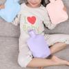 2pcs Winter Hot Water Bottles, 1000ml Natural Rubber,Hand and Foot Warmer,Portable Hot Water Bag for Hot Compress and Heat Therapy, Cold Compress in Summer,Pink view 3