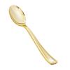 BESTVIP 300 Pack 6.9 Inch Gold Plastic Spoons, Heavy Duty Plastic Silverware, Heavyweight Gold Disposable Spoons, Disposable Serving Utensils for Catering, Parties, Dinners, Weddings, Christmas view 1