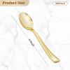 BESTVIP 300 Pack 6.9 Inch Gold Plastic Spoons, Heavy Duty Plastic Silverware, Heavyweight Gold Disposable Spoons, Disposable Serving Utensils for Catering, Parties, Dinners, Weddings, Christmas view 2