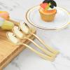 BESTVIP 300 Pack 6.9 Inch Gold Plastic Spoons, Heavy Duty Plastic Silverware, Heavyweight Gold Disposable Spoons, Disposable Serving Utensils for Catering, Parties, Dinners, Weddings, Christmas view 3